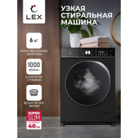 LEX LWM06010BLTHID SLIM  Узкая стиральная машина с инвертором и паром