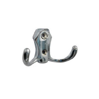 Крючок мебельный 585 двухрожковый хром.